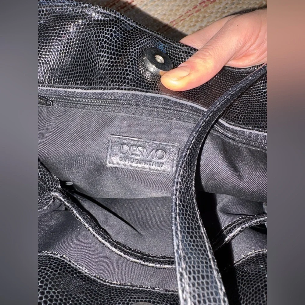 DESMO leather “snakeskin” shoulder bag